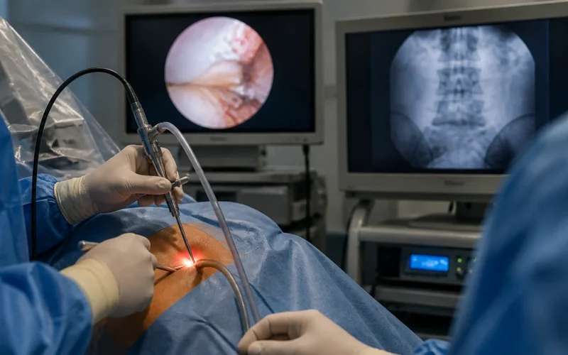 Comparación de dos técnicas endoscópicas para la hernia discal foraminal L5-S1
