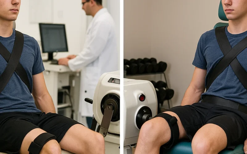 Fuerza isocinética de rodilla tras reconstrucción del LCA en adolescentes: rehabilitación hospitalaria vs. clínica privada