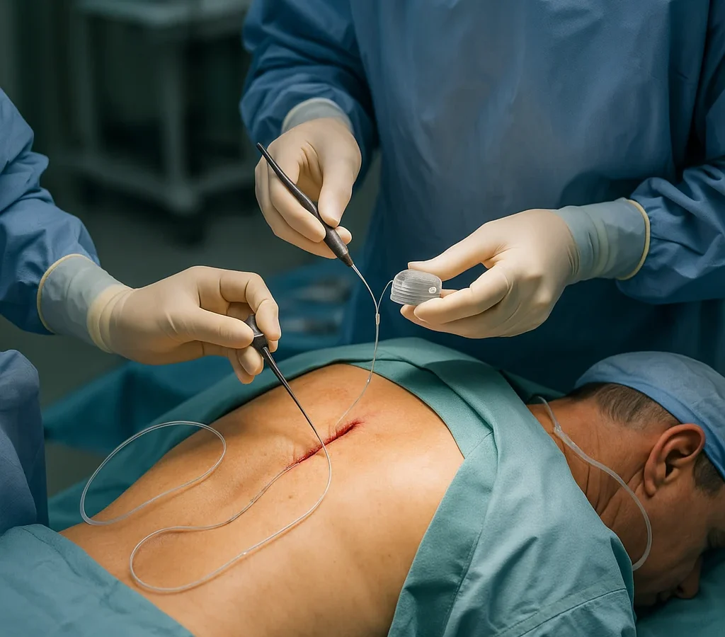 Implantación segura de la estimulación de médula espinal en un paciente con derivación ventriculoperitoneal