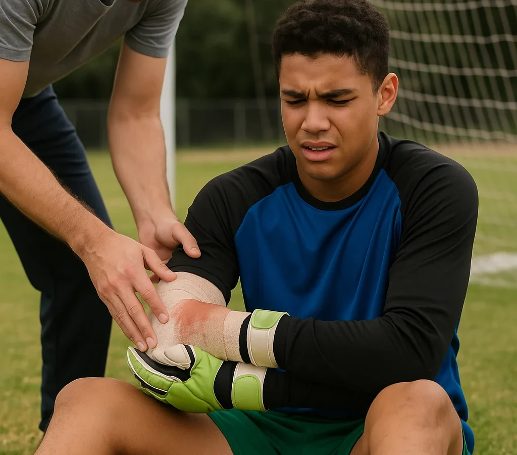 Lesiones de extremidad superior en porteros de fútbol de instituto