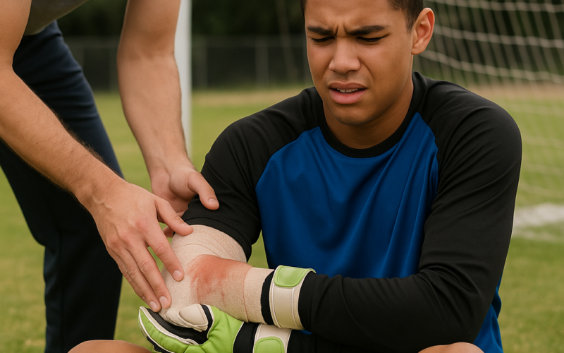 Lesiones de extremidad superior en porteros de fútbol de instituto